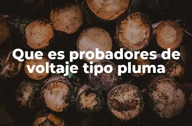 Que es Probadores de Voltaje Tipo Pluma