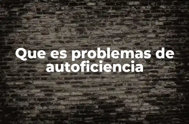 Que es Problemas de Autoficiencia