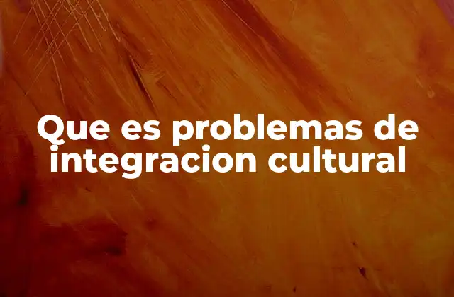 Que es Problemas de Integracion Cultural