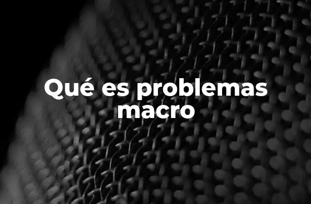 Qué es Problemas Macro