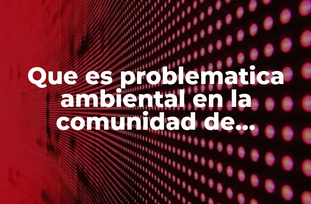 Que es Problematica Ambiental en la Comunidad de Tewcnologia