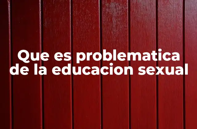 Que es Problematica de la Educacion Sexual