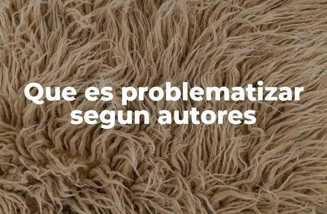 Que es Problematizar Segun Autores