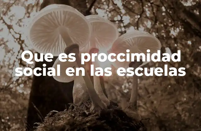 Que es Proccimidad Social en las Escuelas