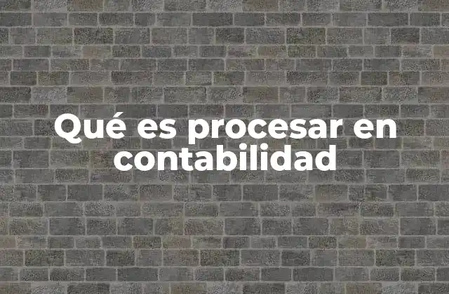 Qué es Procesar en Contabilidad