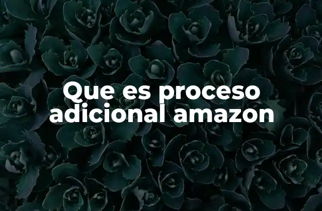 Que es Proceso Adicional Amazon