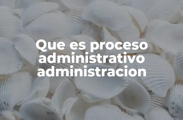 Que es Proceso Administrativo Administracion