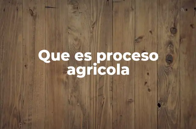 Que es Proceso Agricola