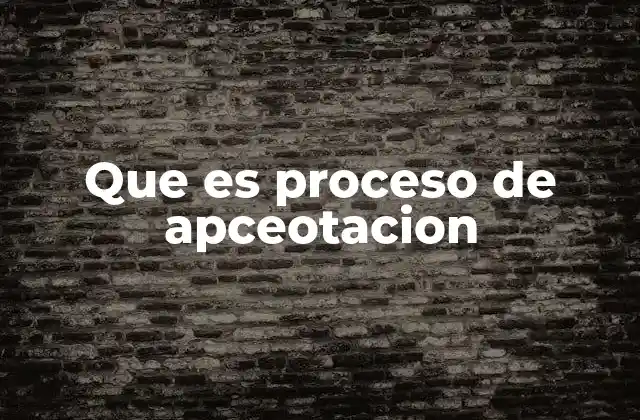 Que es Proceso de Apceotacion