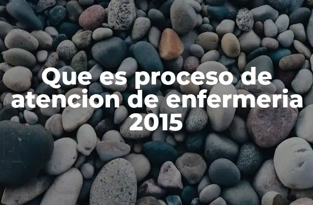 Que es Proceso de Atencion de Enfermeria 2015