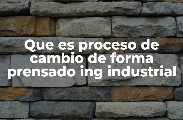 Que es Proceso de Cambio de Forma Prensado Ing Industrial