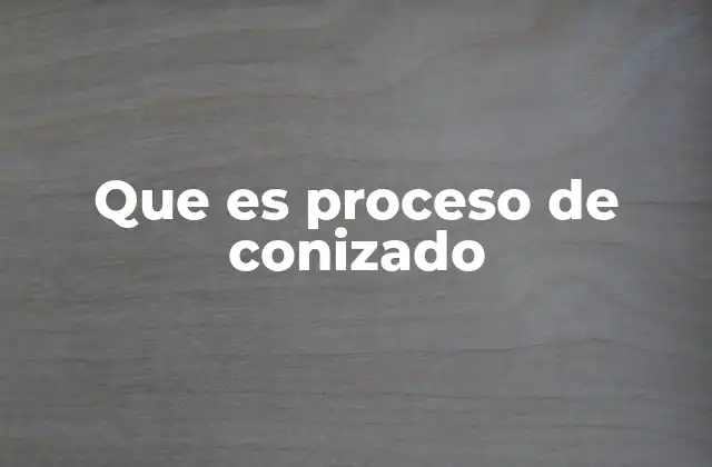 Que es Proceso de Conizado