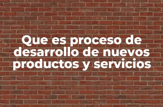 Que es Proceso de Desarrollo de Nuevos Productos y Servicios