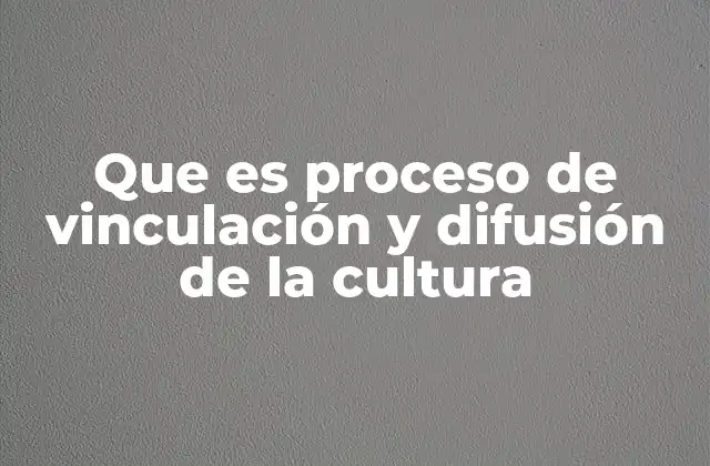 Que es Proceso de Vinculación y Difusión de la Cultura