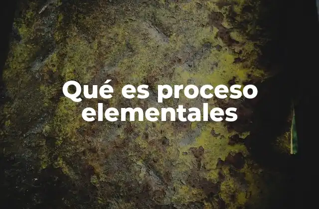 Qué es Proceso Elementales
