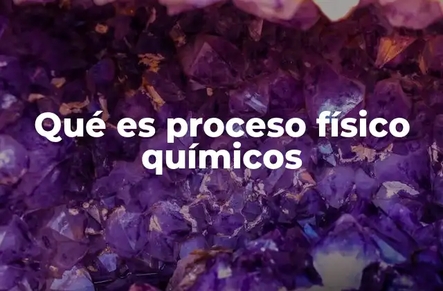 Qué es Proceso Físico Químicos