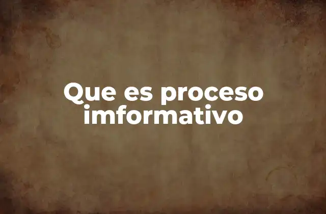 Que es Proceso Imformativo