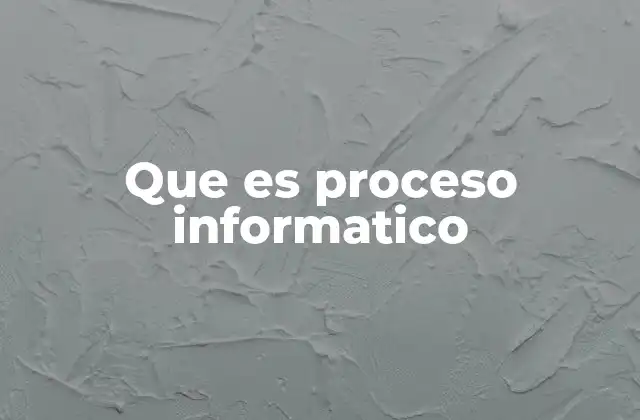 Que es Proceso Informatico