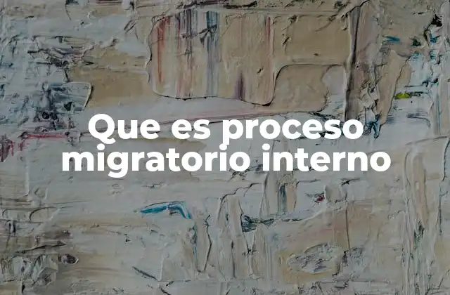 Que es Proceso Migratorio Interno