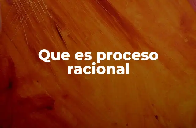 Que es Proceso Racional
