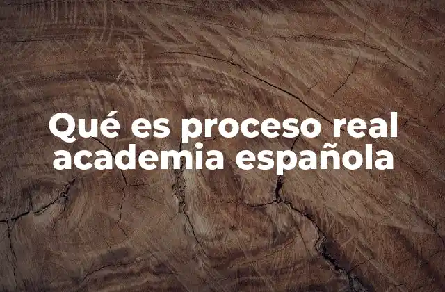 Qué es Proceso Real Academia Española