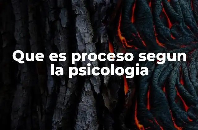 Que es Proceso Segun la Psicologia