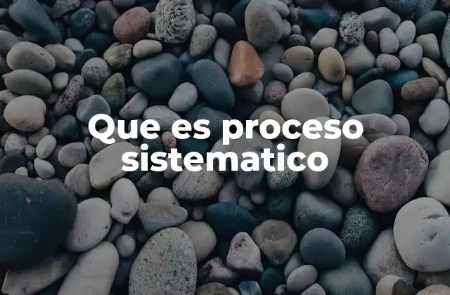 Que es Proceso Sistematico