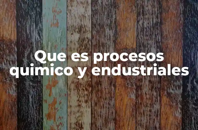 Que es Procesos Quimico y Endustriales