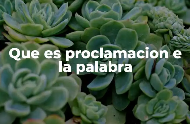 Que es Proclamacion e la Palabra