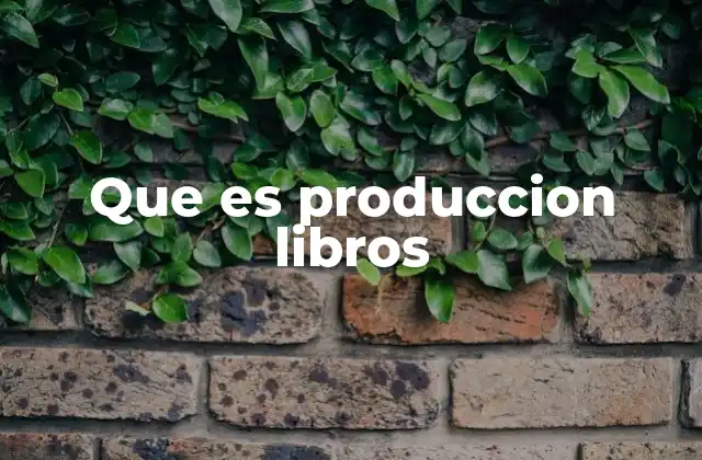 Que es Produccion Libros