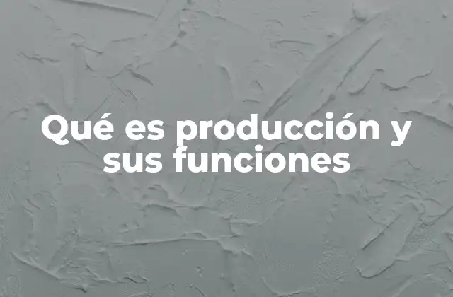 Qué es Producción y Sus Funciones