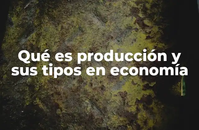 Qué es Producción y Sus Tipos en Economía