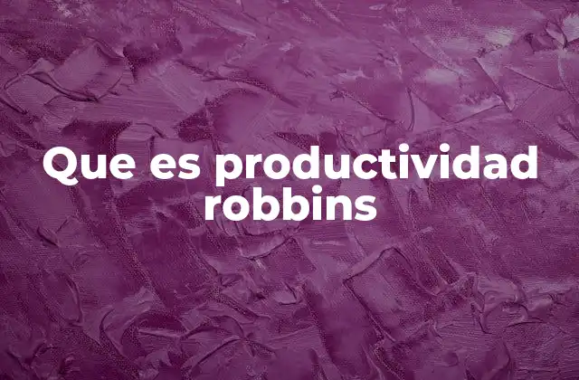 Que es Productividad Robbins