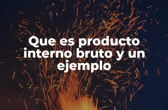 Que es Producto Interno Bruto y un Ejemplo