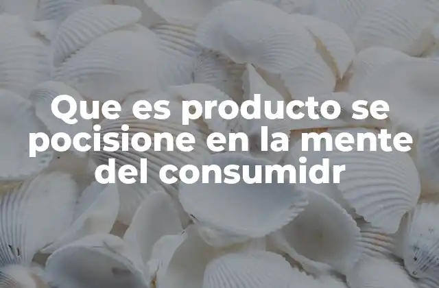 Que es Producto Se Pocisione en la Mente Del Consumidr