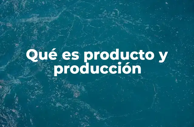Qué es Producto y Producción