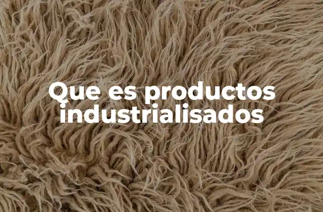 Que es Productos Industrialisados