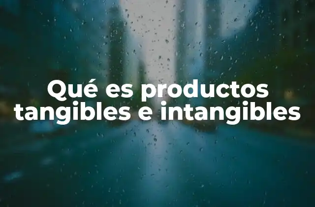 Qué es Productos Tangibles e Intangibles