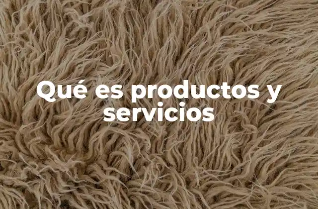 Qué es Productos y Servicios