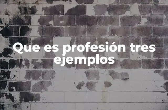 Que es Profesión Tres Ejemplos