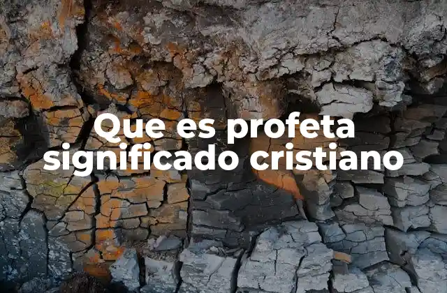 Que es Profeta Significado Cristiano