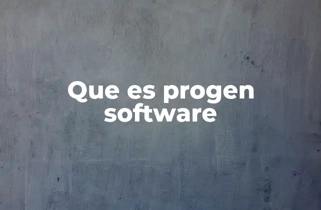 Que es Progen Software