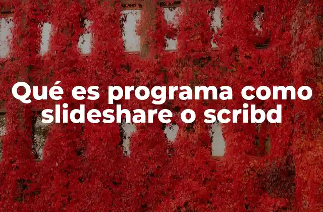 Qué es Programa como Slideshare o Scribd