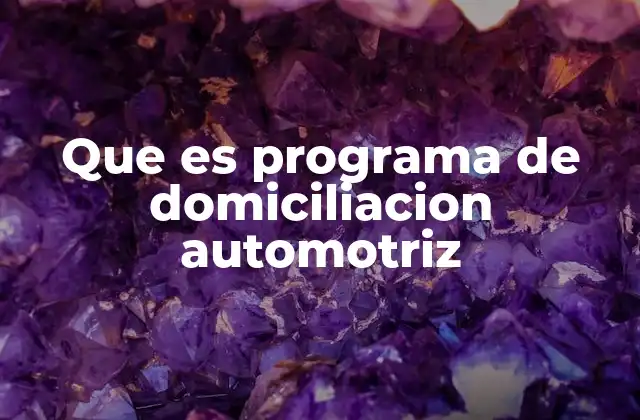 Que es Programa de Domiciliacion Automotriz