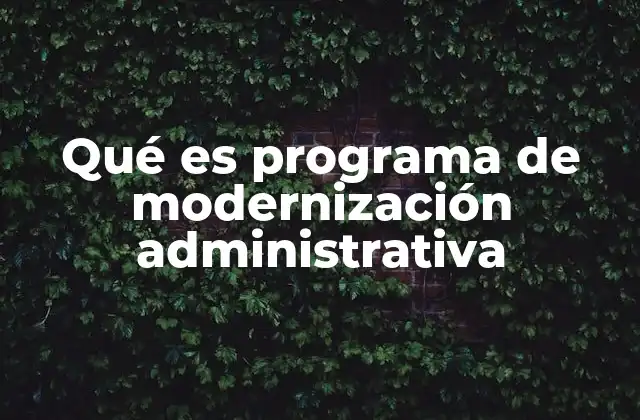 Qué es Programa de Modernización Administrativa