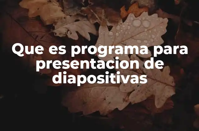 Que es Programa para Presentacion de Diapositivas
