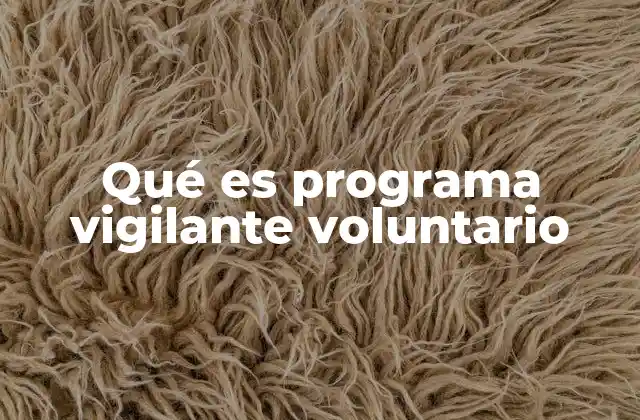 Qué es Programa Vigilante Voluntario