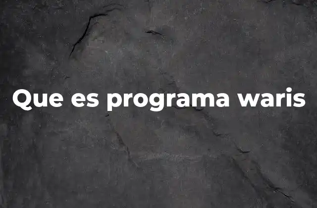 Que es Programa Waris