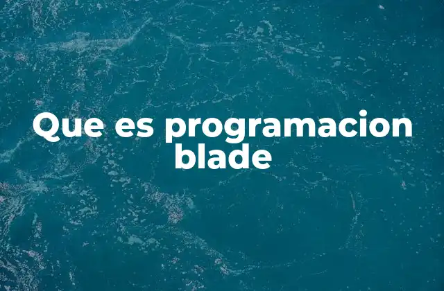 Que es Programacion Blade