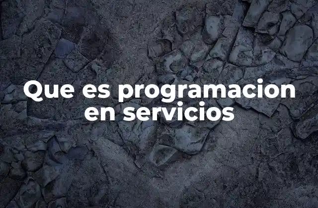 Que es Programacion en Servicios